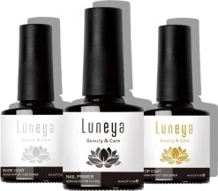 Luneya Gellak - Starterspakket - Primer - Base Coat - Top Coat - LED Lamp Gel Nagellak
