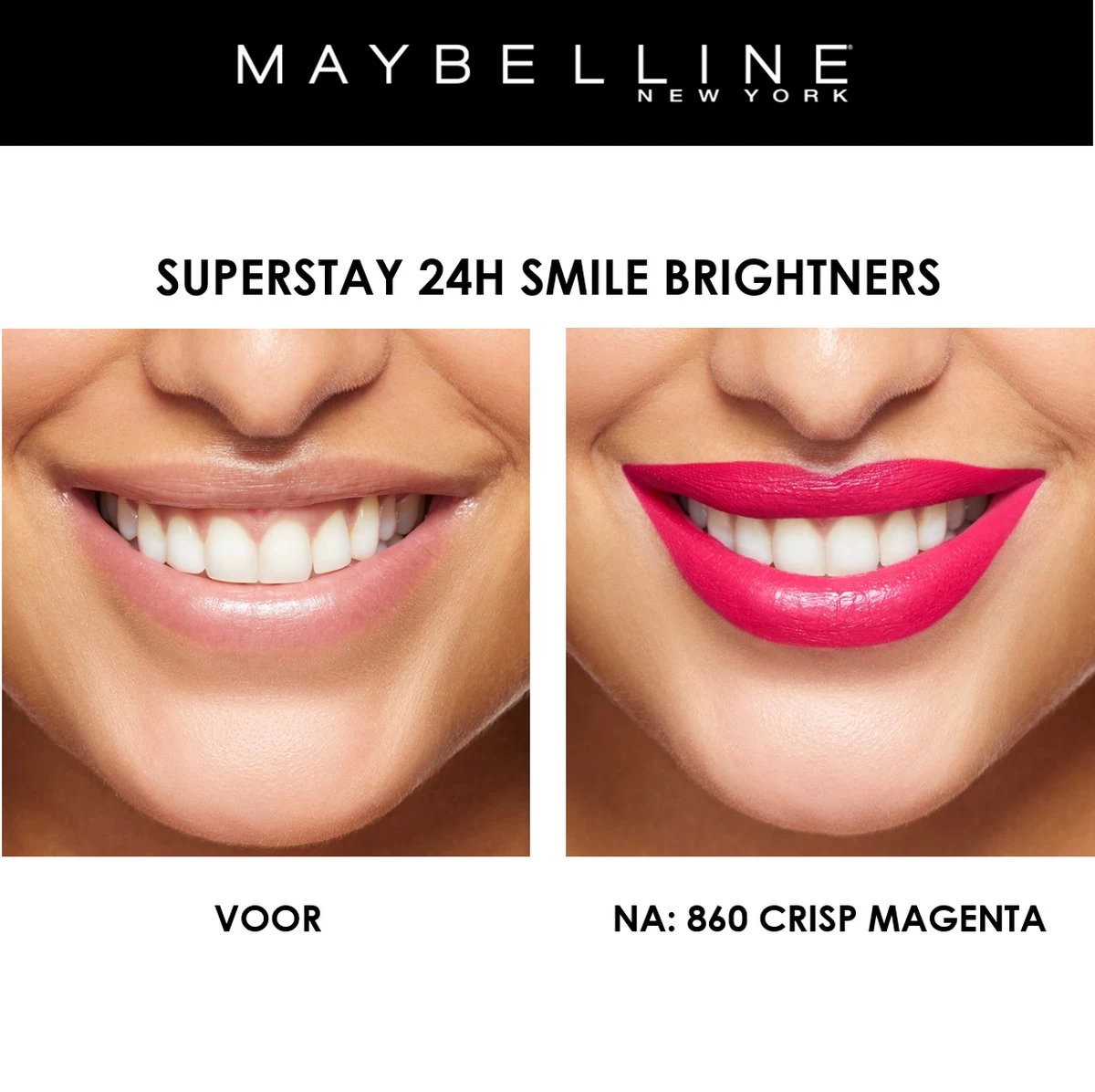 Maybelline SuperStay 24H Smile Brighters Lippenstift - 860 Crisp Magenta - Roze - Langhoudend - Afbeelding 7