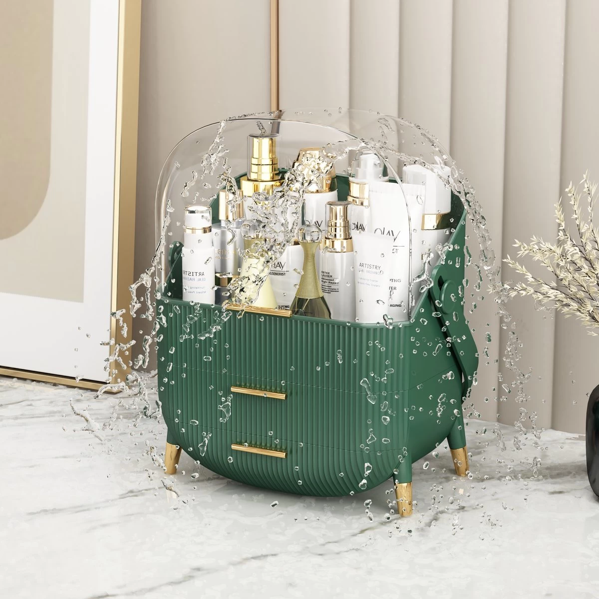 Mera.O - Make Up Organizer - Opbergdoos - Make Up Penhouder - Groen - Afbeelding 3