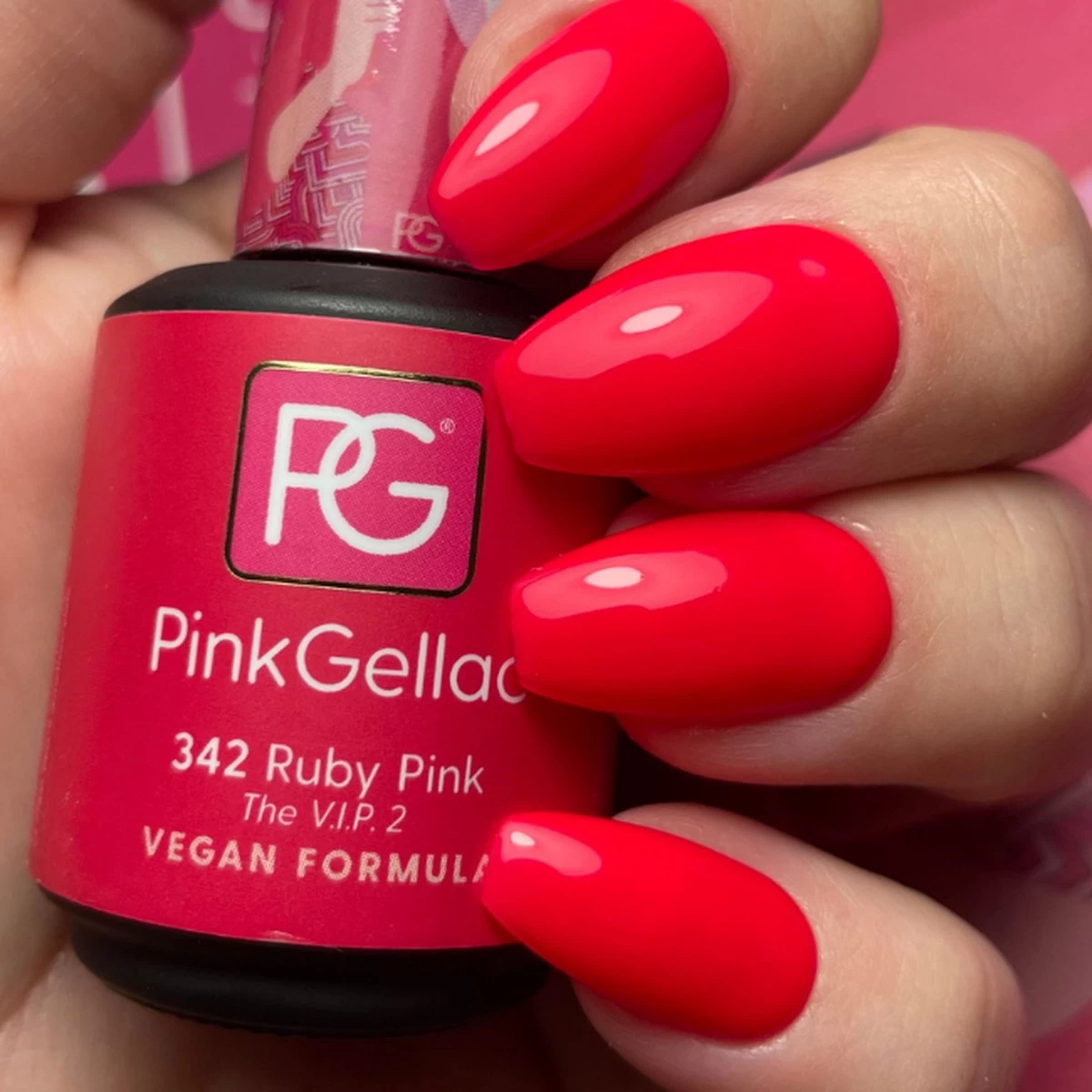 Pink Gellac - Ruby Pink - Gellak - Vegan - Roze - Glanzend - 15ml - Afbeelding 7