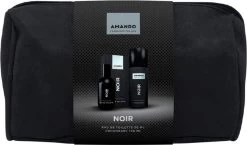 Amando Noir Geschenkset - Eau De Toilette & Bodyspray In Leren Toilettas