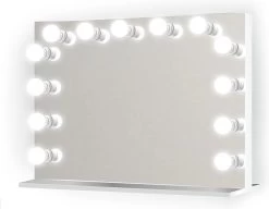 Bright Beauty Vanity Hollywood Make Up Spiegel Met Verlichting - 80 X 65 Cm - Dimbaar - Zonder Rand - Spiegelglas