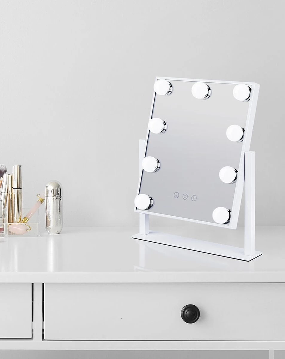 Bright Beauty Vanity Make Up Spiegel Met Verlichting - Wit - Dimbaar Met Drie Lichtstanden - Afbeelding 5
